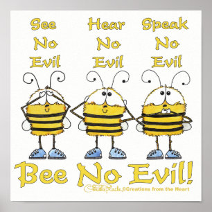 Póster "Bee No Evil" Bees