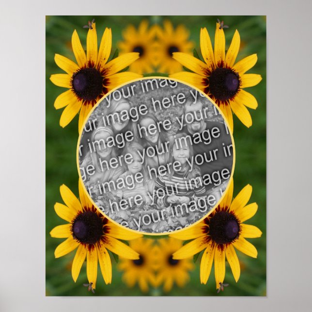 Póster Bee On Black Eyed Susan Flower Agrega Tu Foto (Frente)