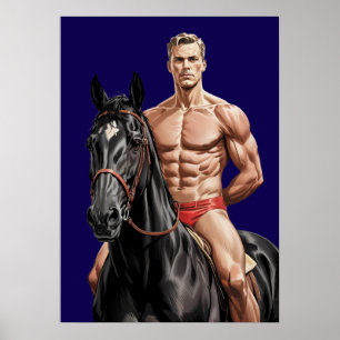 Póster Beefakes en el caballo