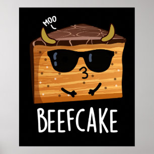 Póster Beefakes Funny Cake Pun Dark BG