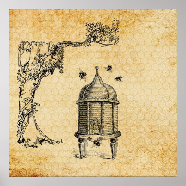 Póster Beehive vintage. (Frente)