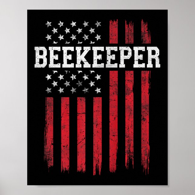 Póster Beekeeper Bandera Americana Usa Patriotic (Frente)