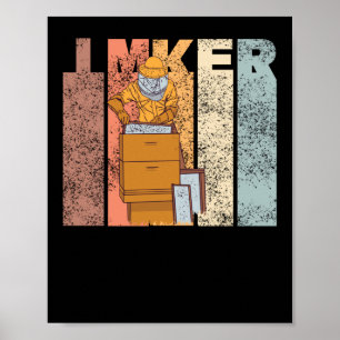 Póster Beekeeper Bee Vintage Retro Salvar abejas
