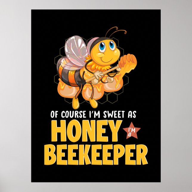 Póster Beekeeper Gift | Soy Dulce Como Abejera De Miel (Frente)