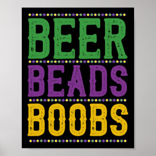 Póster Beer Beads Brenival Parade Gift Funny Mardi