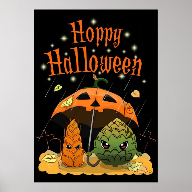 Póster Beer Beer Beer Happy Halloween (Frente)