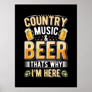 Póster Beer Beer Drinker Country Music Beer Cumpleaños