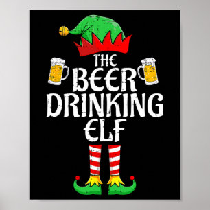 Póster Beer Beer Elf Navidades de grupo familiar