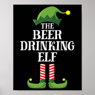 Póster Beer Beer Elf Navidades de grupo familiar