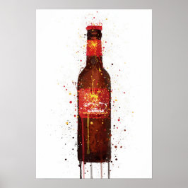 Póster Beer Bottle Wall Art Print 'Rambla Red'