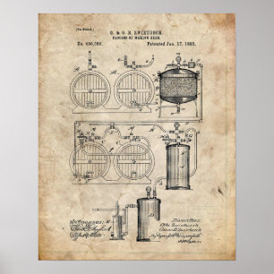 Póster Beer Brewing System Patent