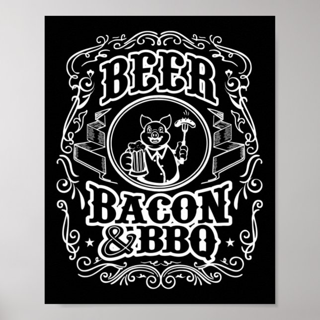 Póster Beer Bycon Y Bbq (Frente)