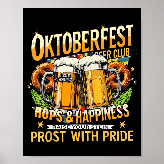 Póster Beer Club Prost With Pride Gift Drinking Team  (Frente)