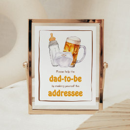 Póster Beer Diaper Fiesta Baby Shower Envelope Station