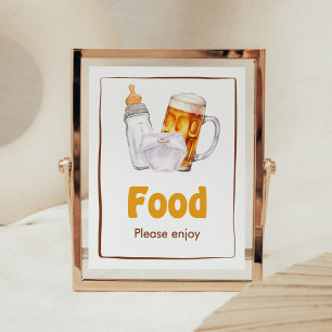 Póster Beer Diaper Fiesta Baby Shower Food
