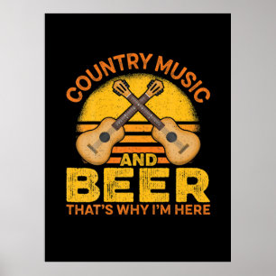 Póster Beer Drinker Country Music and Beer Birthday