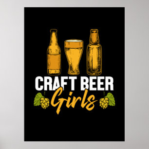 Póster Beer Drinker Craft Beer Girls Birthday