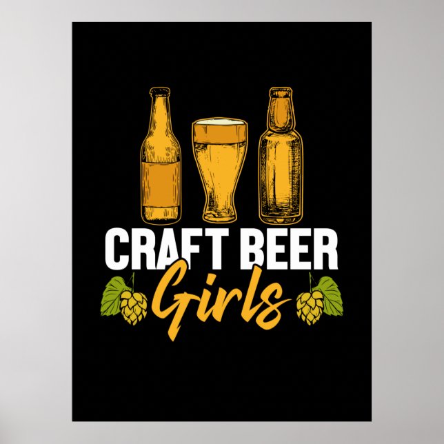 Póster Beer Drinker Craft Beer Girls Birthday (Frente)