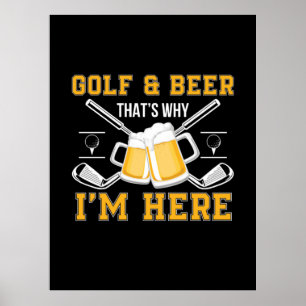 Póster Beer Drinker Golf And Beer Cumpleaños