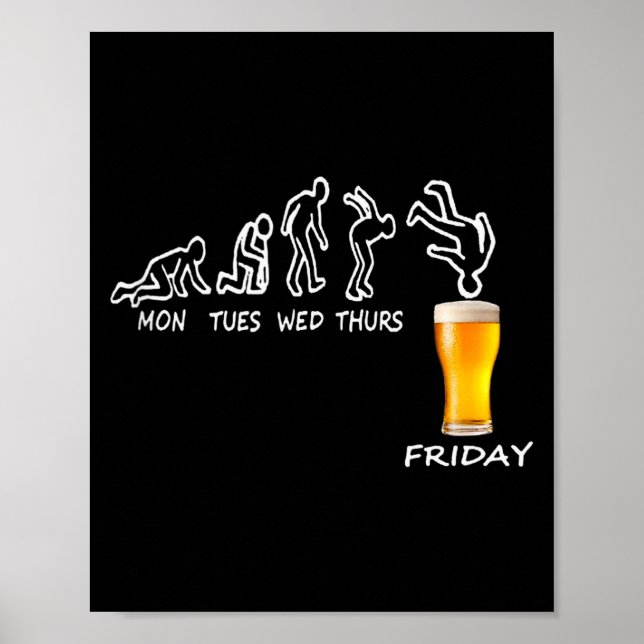 Póster Beer Gift Ready For Friday, Work Week Funny Beer T (Frente)