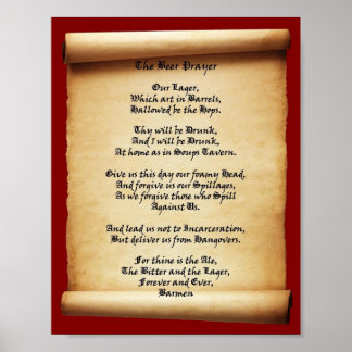 Póster Beer Prayer Soups Tavern