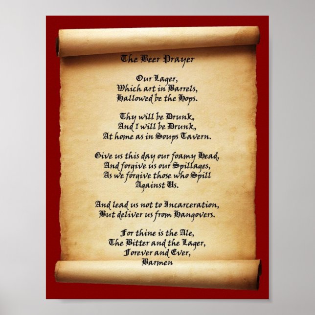 Póster Beer Prayer Soups Tavern (Frente)