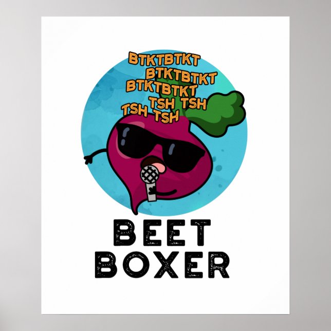 Póster Beet Boxer Funny Beatbox Veggie Pun (Frente)