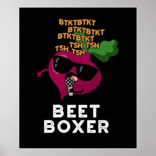 Póster Beet Boxer Funny Beet Pun Dark BG