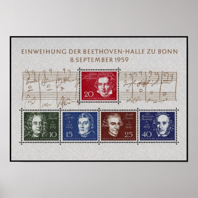 Póster Beethoven Handel Spohr Haydn Mendelssohn (Frente)