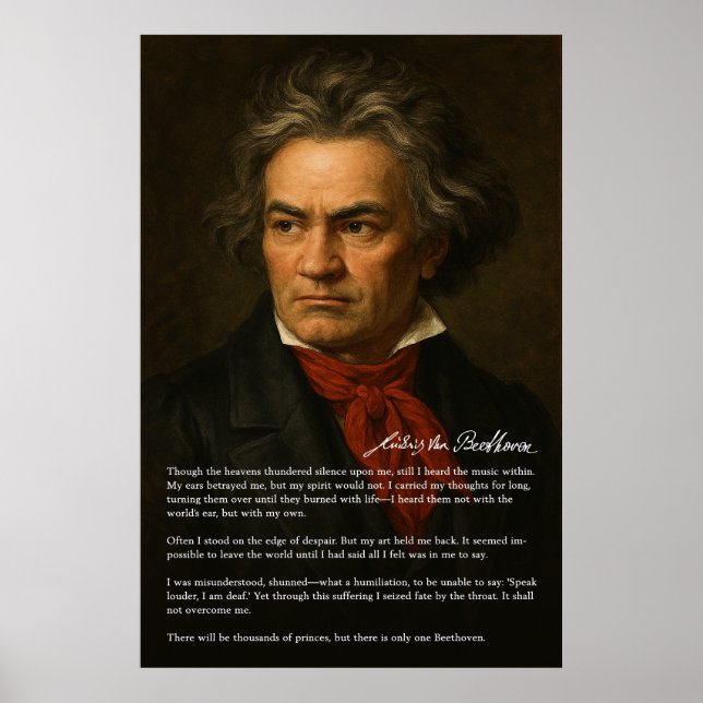Póster Beethoven - Retrato de genio y determinación (Frente)