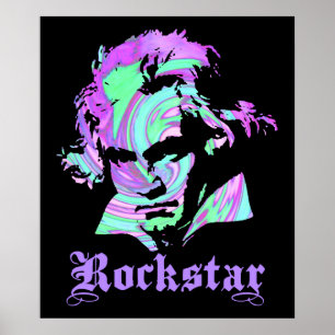 Póster Beethoven Rockstar