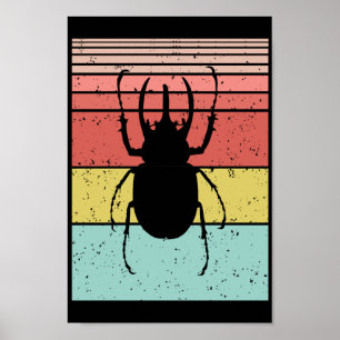 PÓSTER BEETLE VINTAGE INSECT