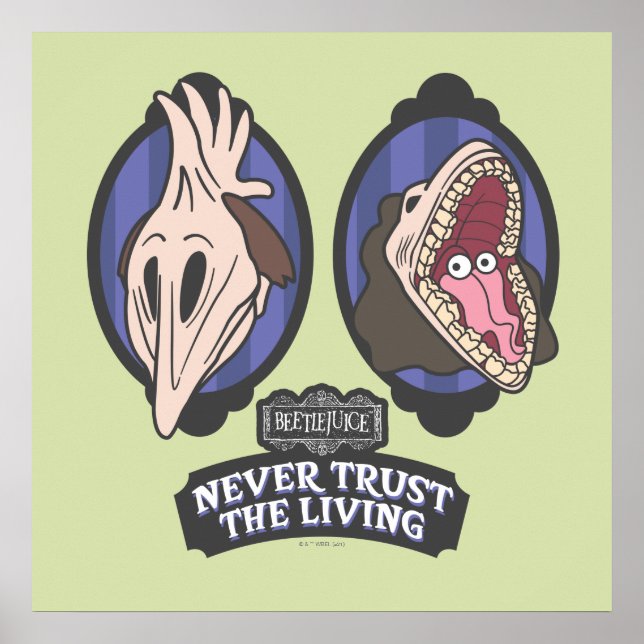 Póster Beetlejuice | Maitlands "Never Trust The Living" (Frente)