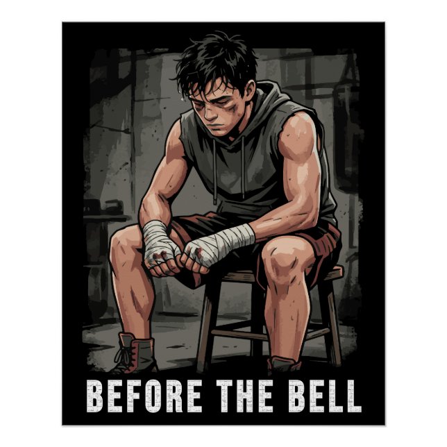 Póster Before The Bell Motivational Boxing Gym Art (Anverso)