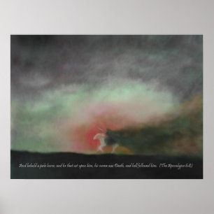 Póster Behold a Pale Horse with Scripture quote Print