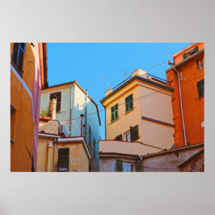 PÓSTER BEIGE CONCRETE HOUSE BESIDE BROWN HOUSE