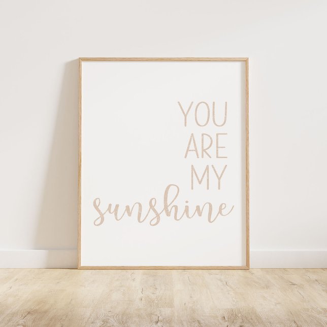 Póster Beige Eres Mi Sol (You Are My Sunshine, a minimalist typography quote in a neutral beige distressed texture)
