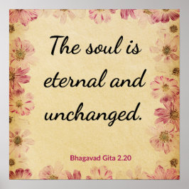 Póster Beige Espiritual Rosa Gita Alma Eterna Floral 