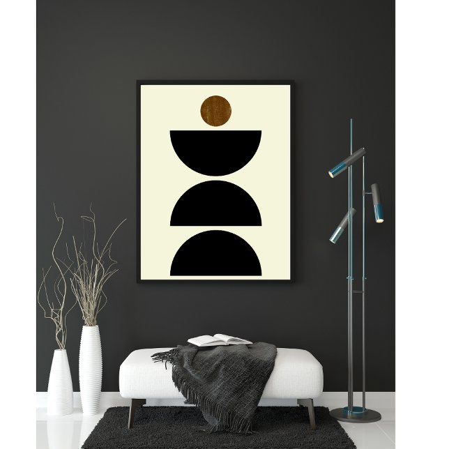 Póster Beige negro geométrico moderno de mediados del sig (Subido por el creador)