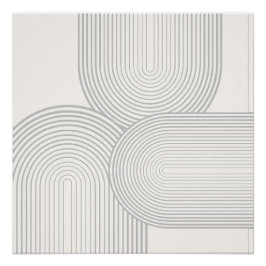 Póster Beige Neutral Forma de Arcoiris Simétrica Blanco