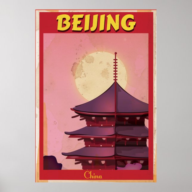 Póster Beijing China vintage travel poster (Frente)