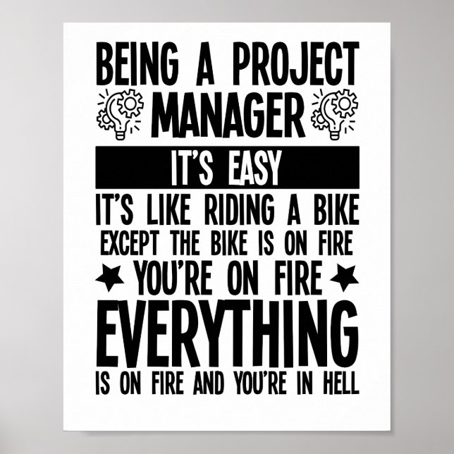 Póster Being A Project Manager It's Easy it's Like Riding (Frente)