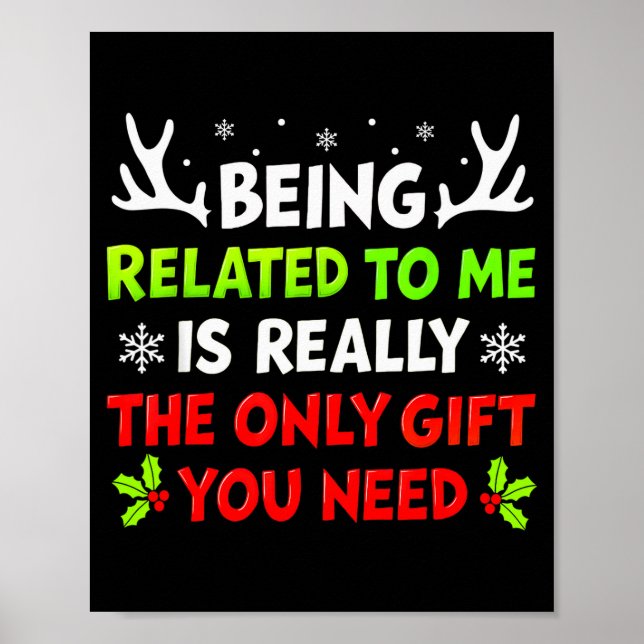 Póster Being Related To Me Funny Christmas Shirts Women M (Frente)