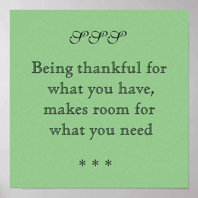 Póster Being thankful - poster (Frente)