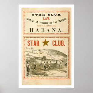Póster Béisbol 1867 del club de la estrella