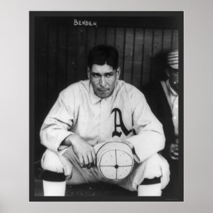 Póster Béisbol 1910 del atletismo del doblador de la