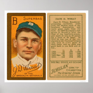 Póster Béisbol 1911 de Brooklyn Superbas del trigo de