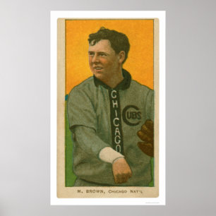 Póster Béisbol 1911 de Brown Cubs de tres dedos