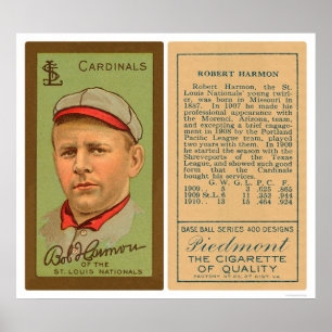 Póster Béisbol 1911 de los cardenales de Bob Harmon