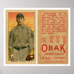 Póster Béisbol 1911 de Nordyke Spokane